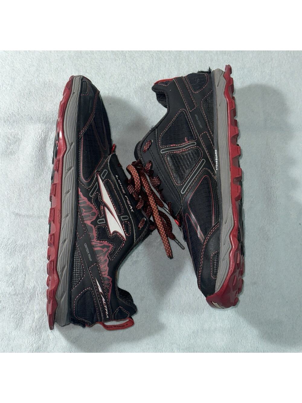 Altra Lone Peak 4 Shoes Red Mens 9.5 Trailrunning Ultra Trailhead Barefoot Zero
